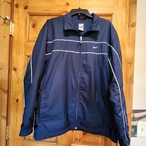 Vintage Nike Men's Navy Blue Windbreaker, Size L